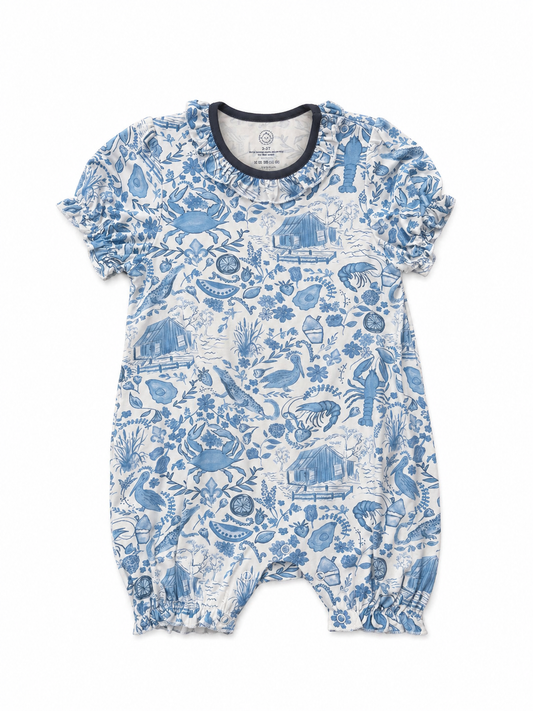 Blue Bayou Ruffle Bubble Romper