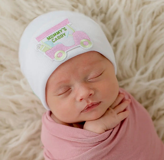 Mommy's Caddy Golf Cart Hat For Newborn Girls - Golf Babies