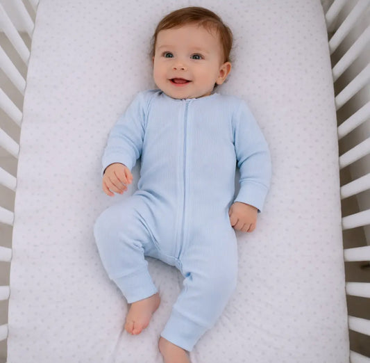 Bashful Blue Rib Convertible Romper