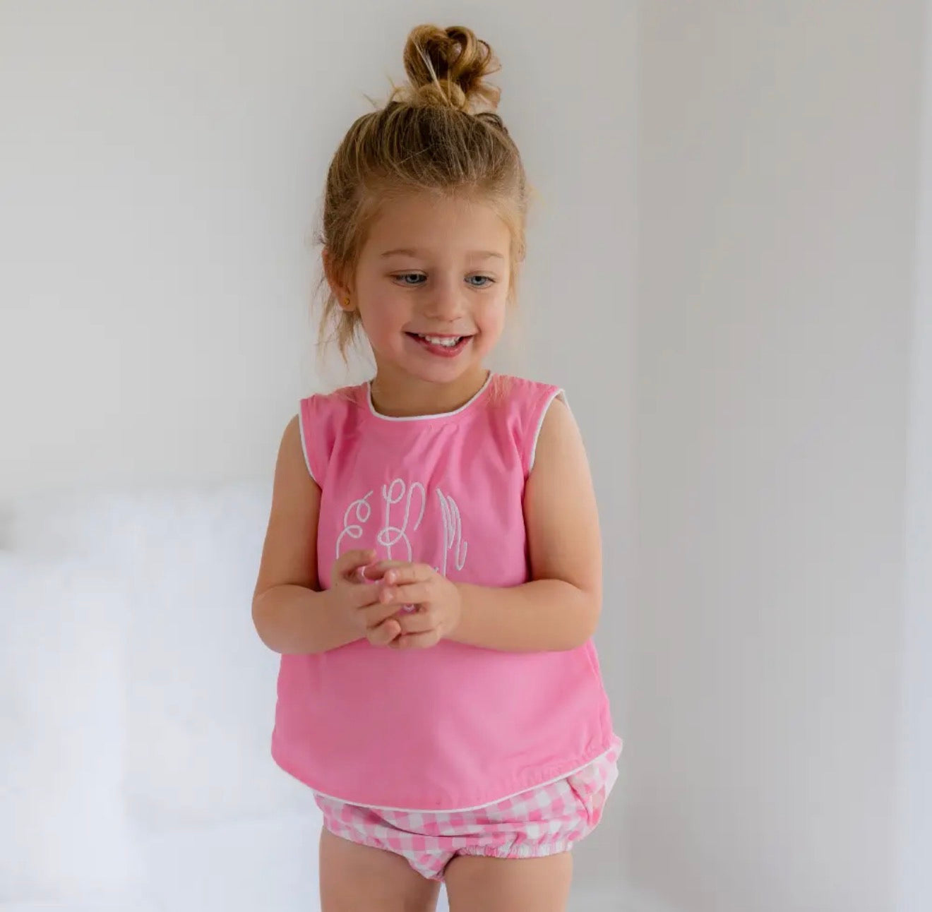Toddler Girls Swing Back Bloomer Set - Pink Gingham
