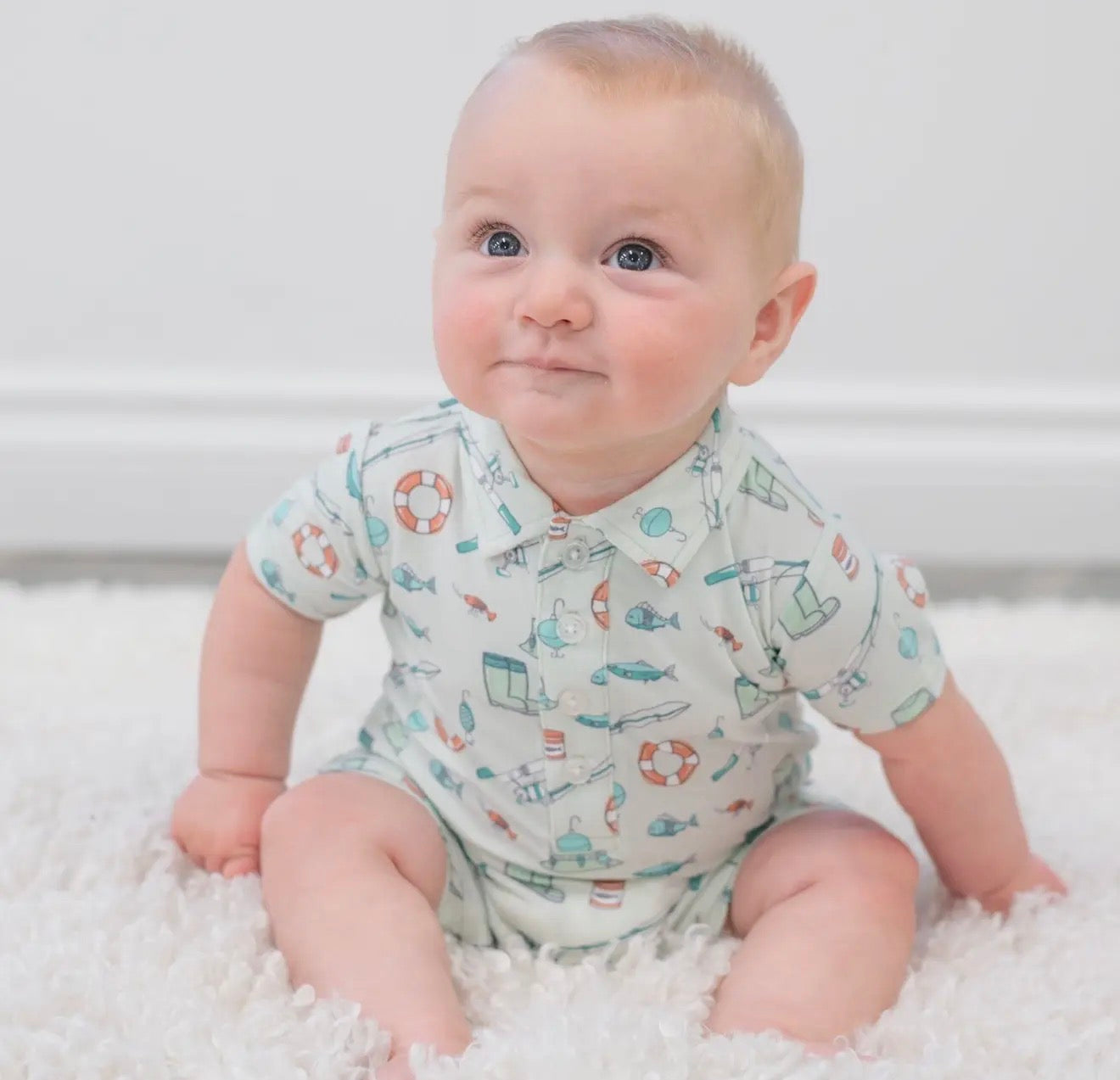 Polo Romper - Cast A Line