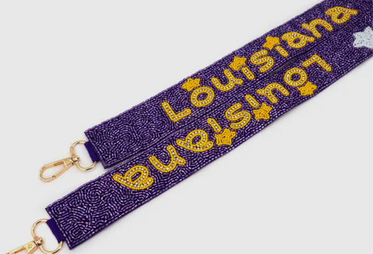 “Louisiana” Purple/Gold Purse Strap
