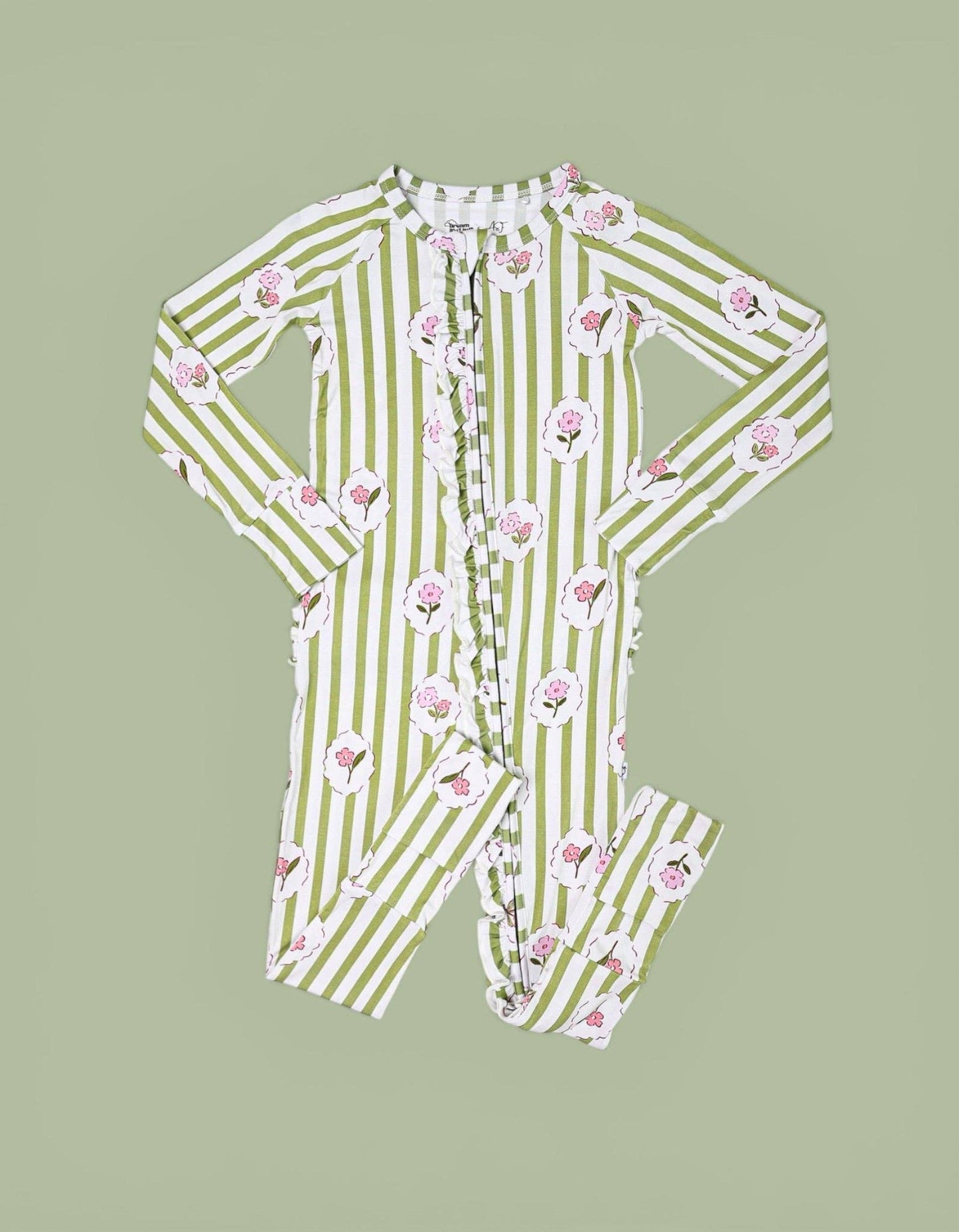 ROSIE'S MEADOW STRIPES DREAM RUFFLE ROMPER