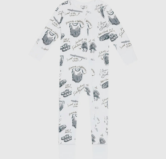 Armor of God White Pj Footless
Onesie Bamboo