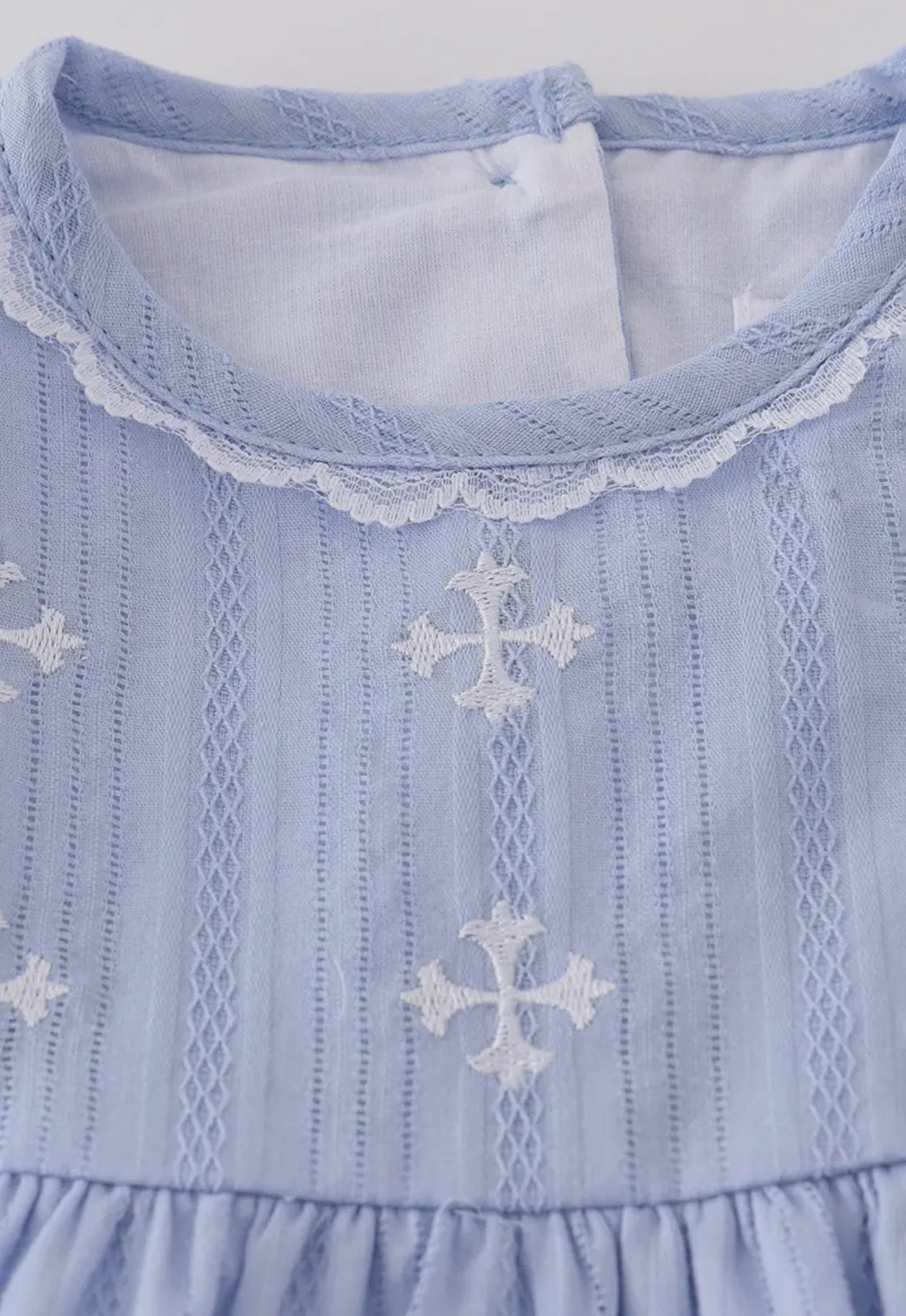 Premium Blue Cross Embroidery Romper