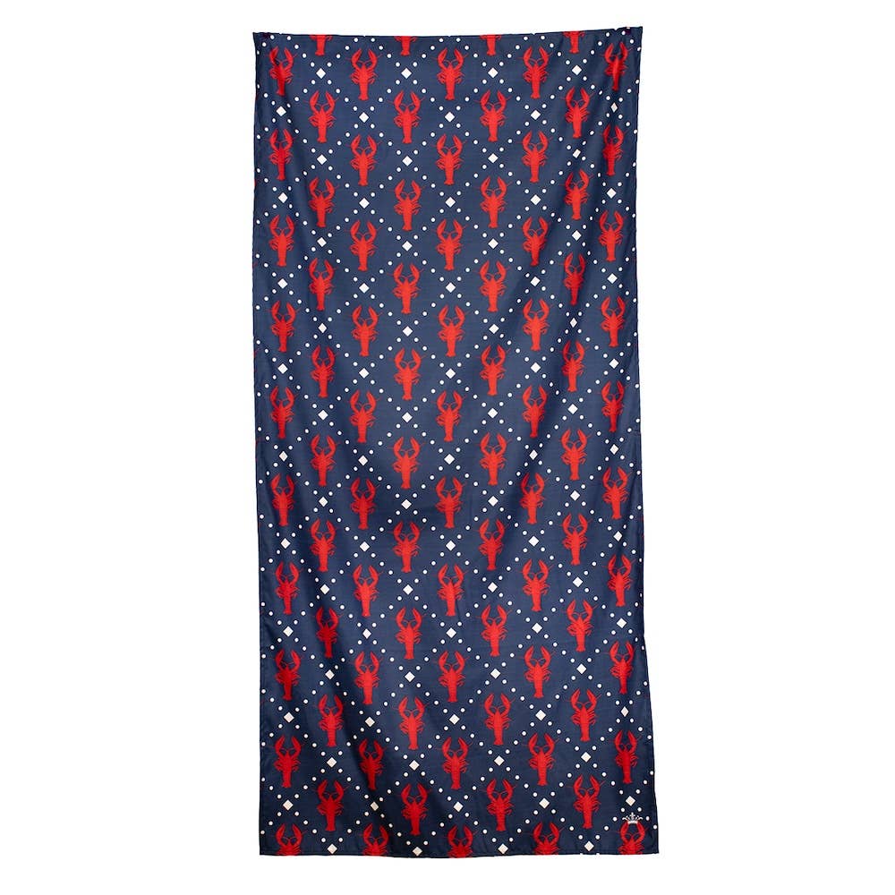Crawdad Craze Beach Towel In Navy & Red