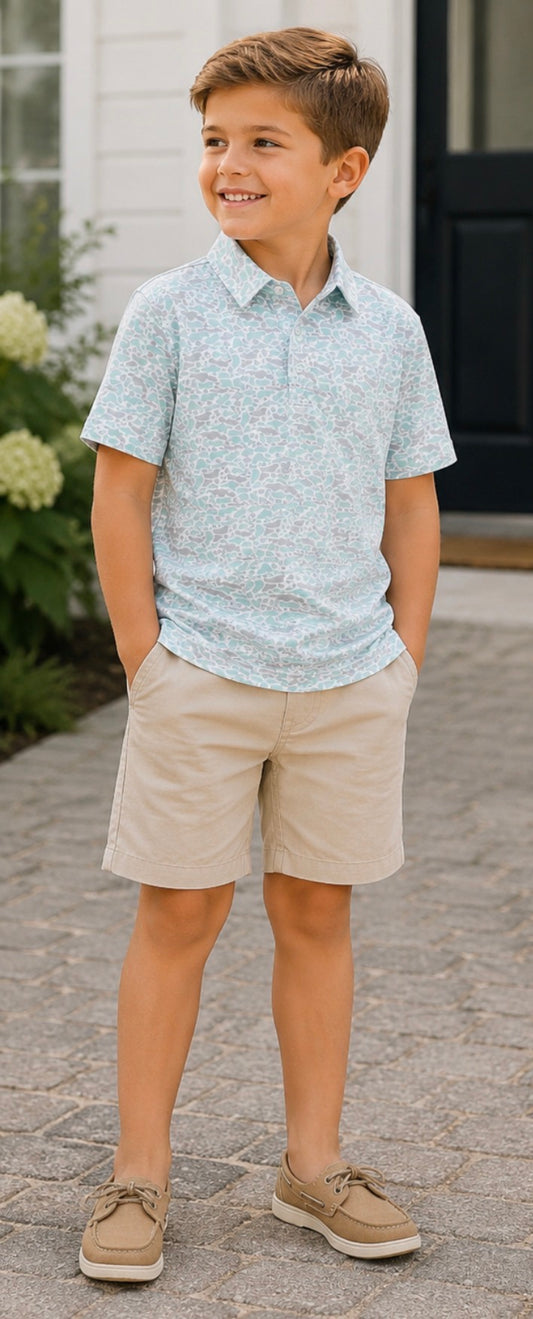 Kids Marsh Camo Polo