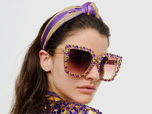 Stone Sunglasses- Purple/Gold
