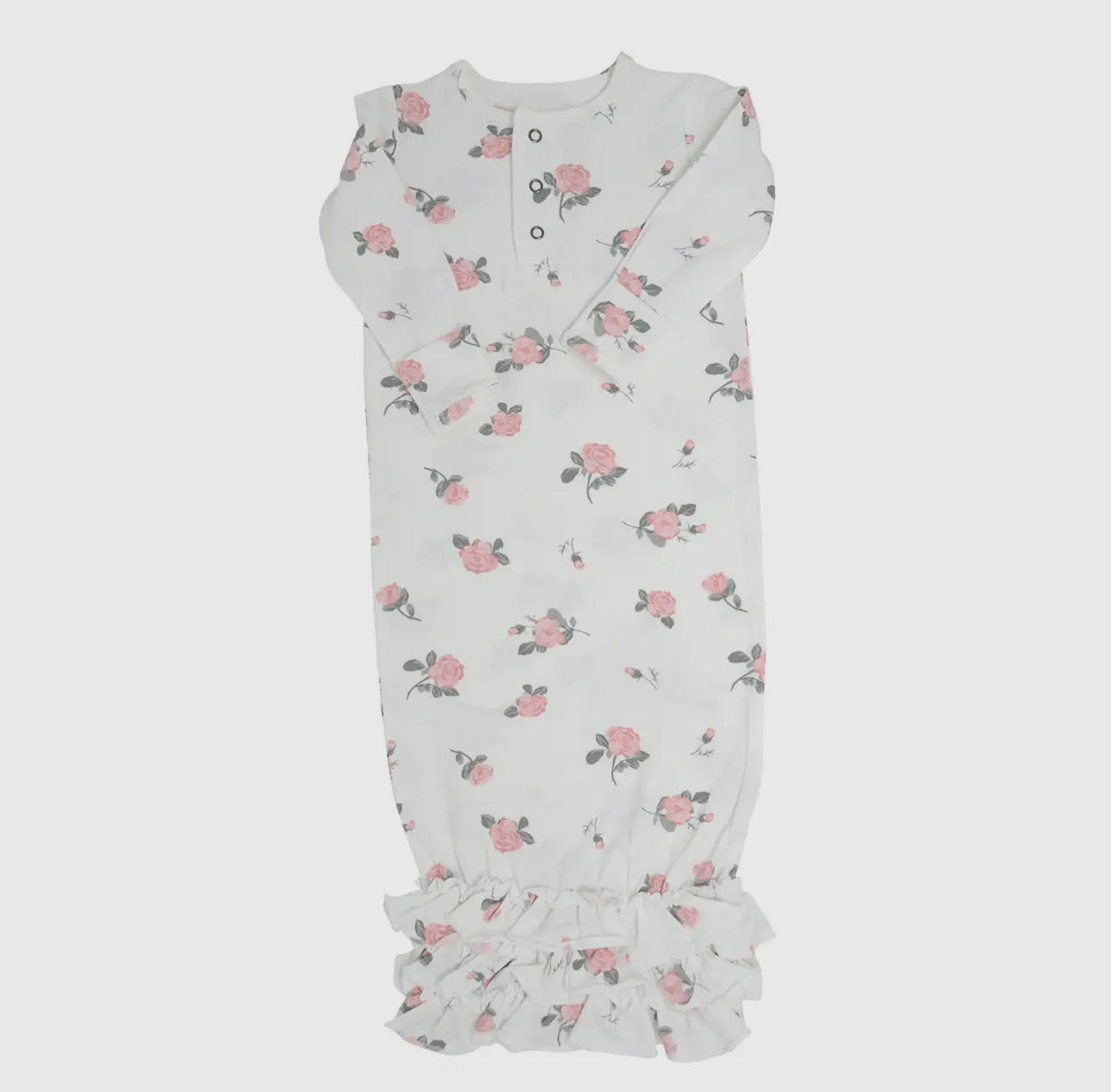 Ruffle Gown- Roses White