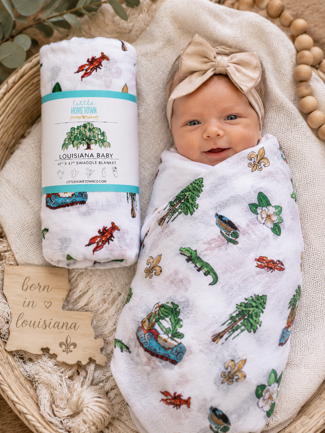 Louisiana Baby Swaddle Blanket