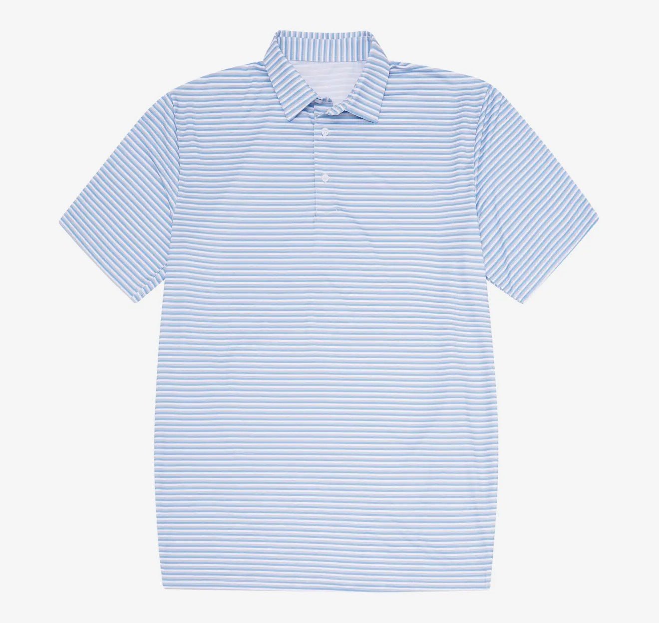 Kids Light Blue, Grey & White Stripe Polo