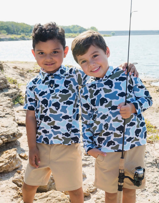 Boys Fish Camo Catch Knit Short Sleeve
Performance Polo