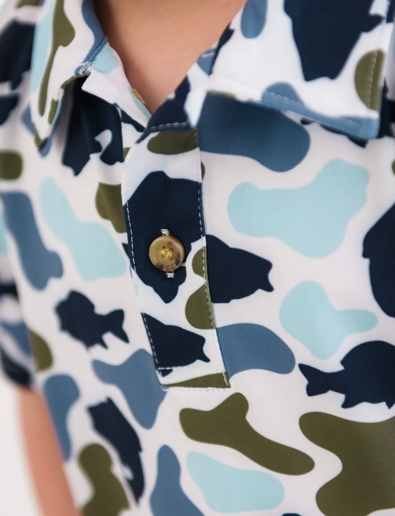 Boys Fish Camo Catch Knit Short Sleeve
Performance Polo