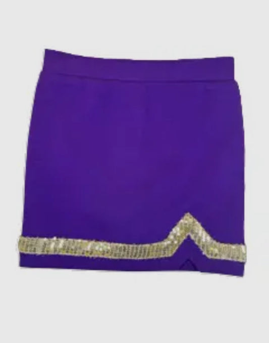 Toddler Purple and Gold Sequins Skirt
