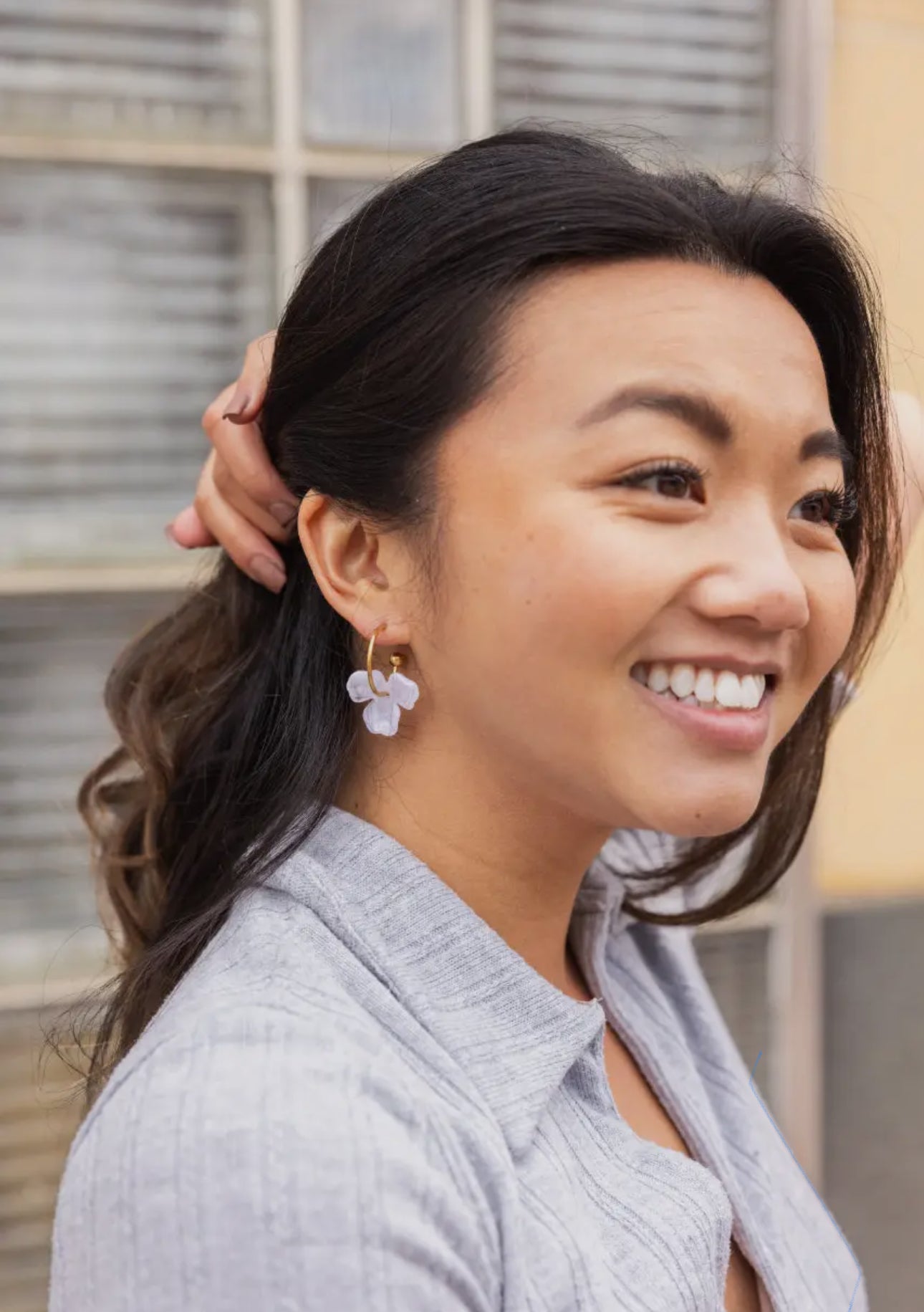 Magnolia Hoops - White // Jewelry, Earrings