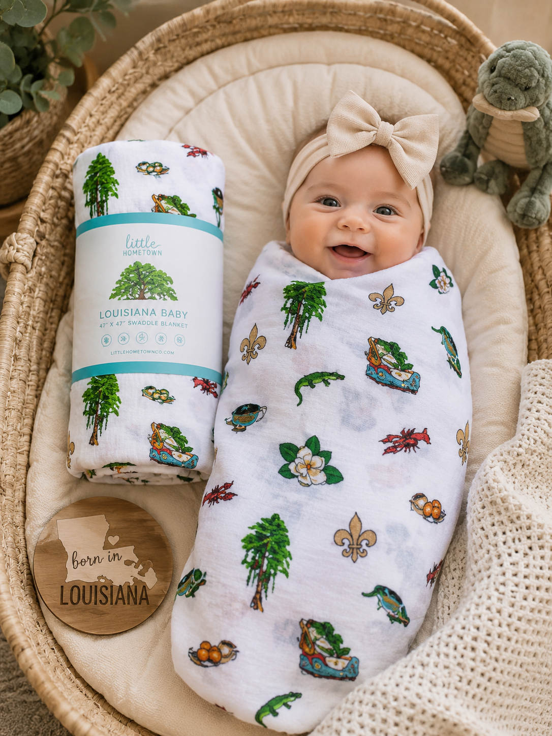 Louisiana Baby Swaddle Blanket