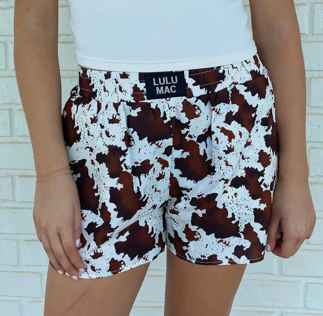 LuLu Mac Cow Print Shorts
