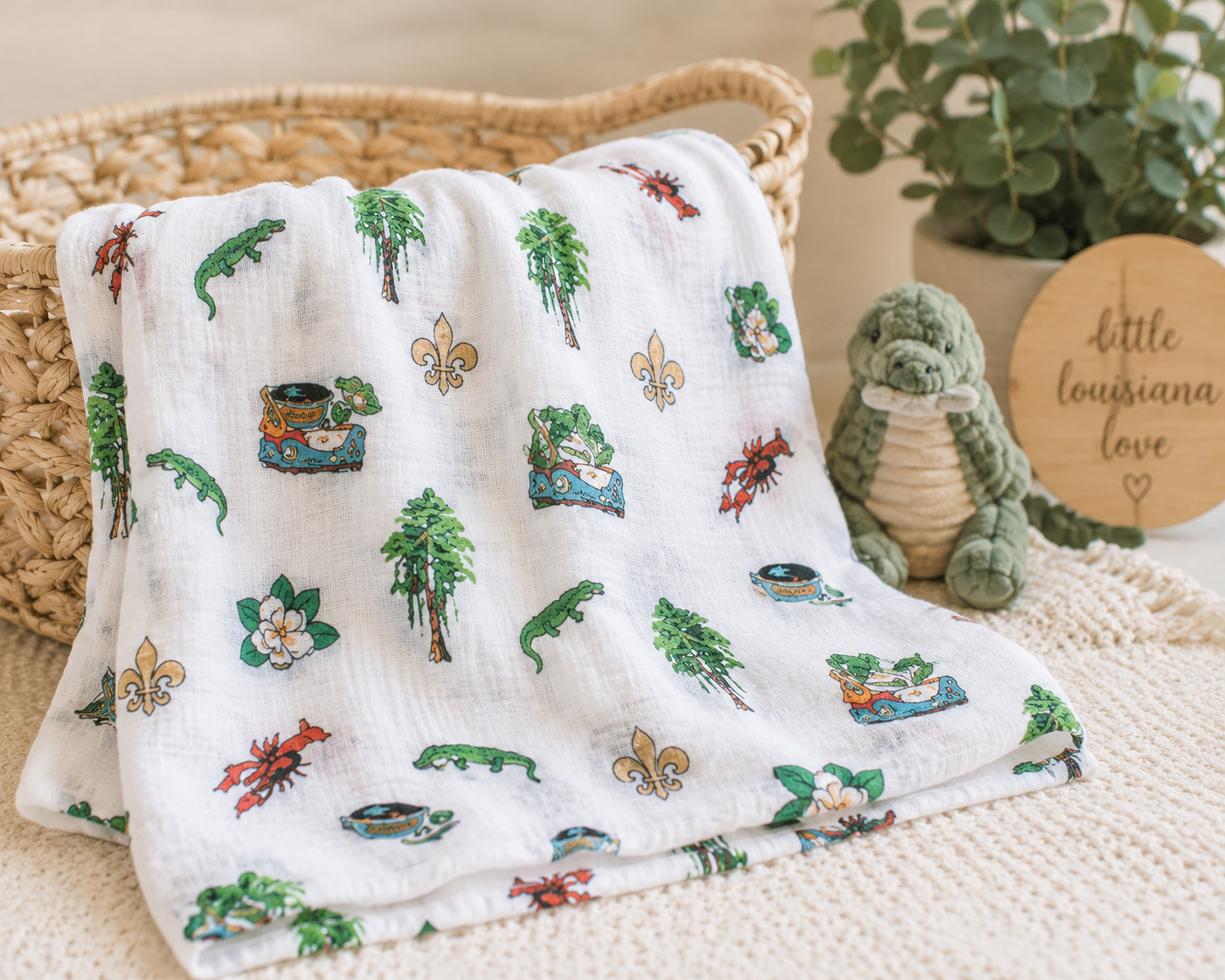 Louisiana Baby Swaddle Blanket