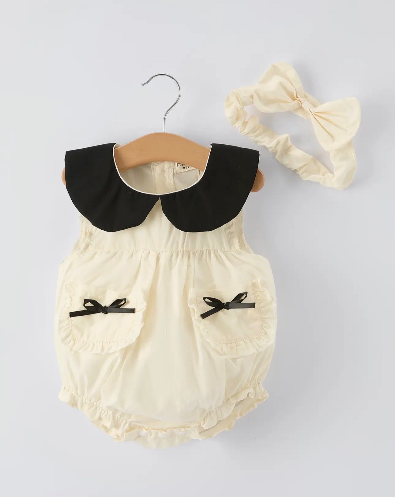 Sweet Baby Girls Romper and Matching Headband