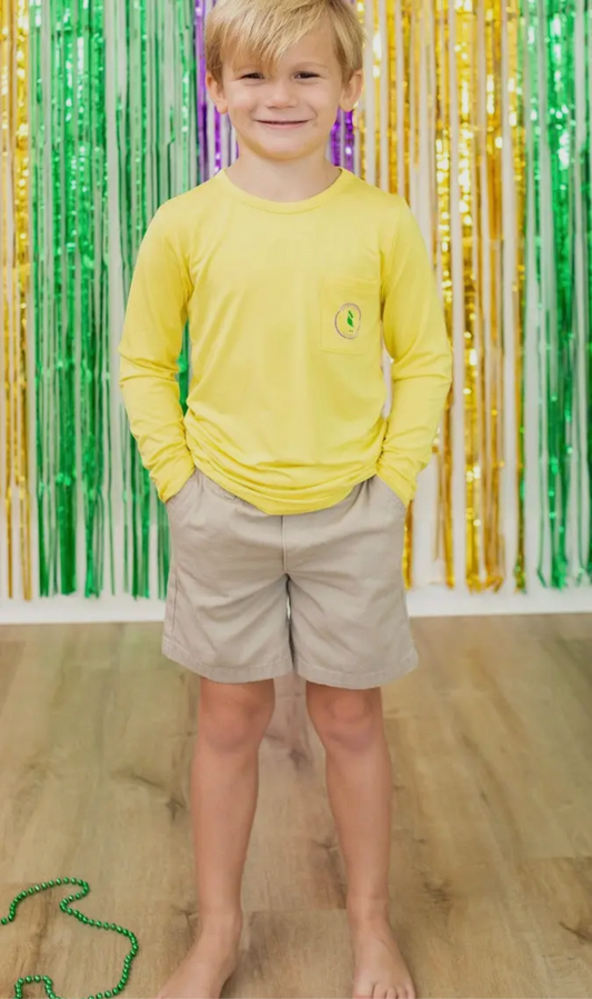 Mardi Gras Long Sleeve Pocket Logo Tee