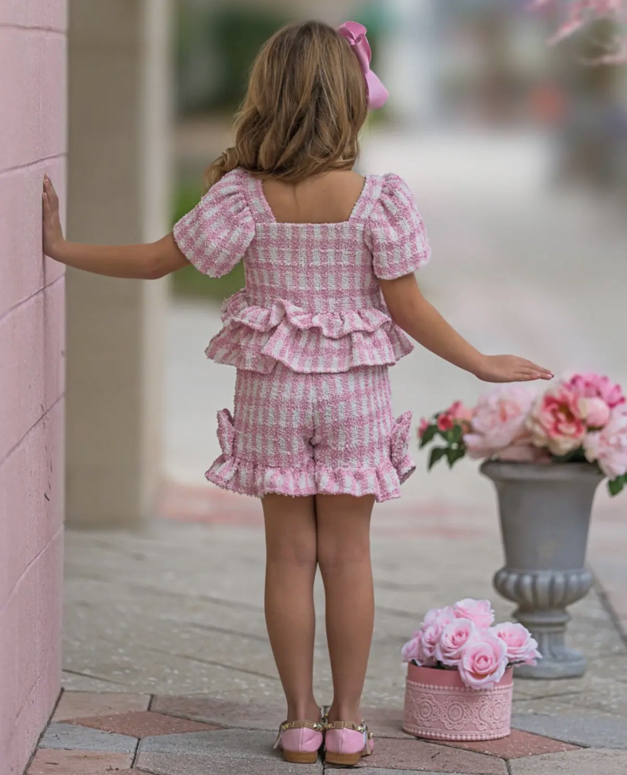 Feast in Fashion Pink Gingham Top and Short Set