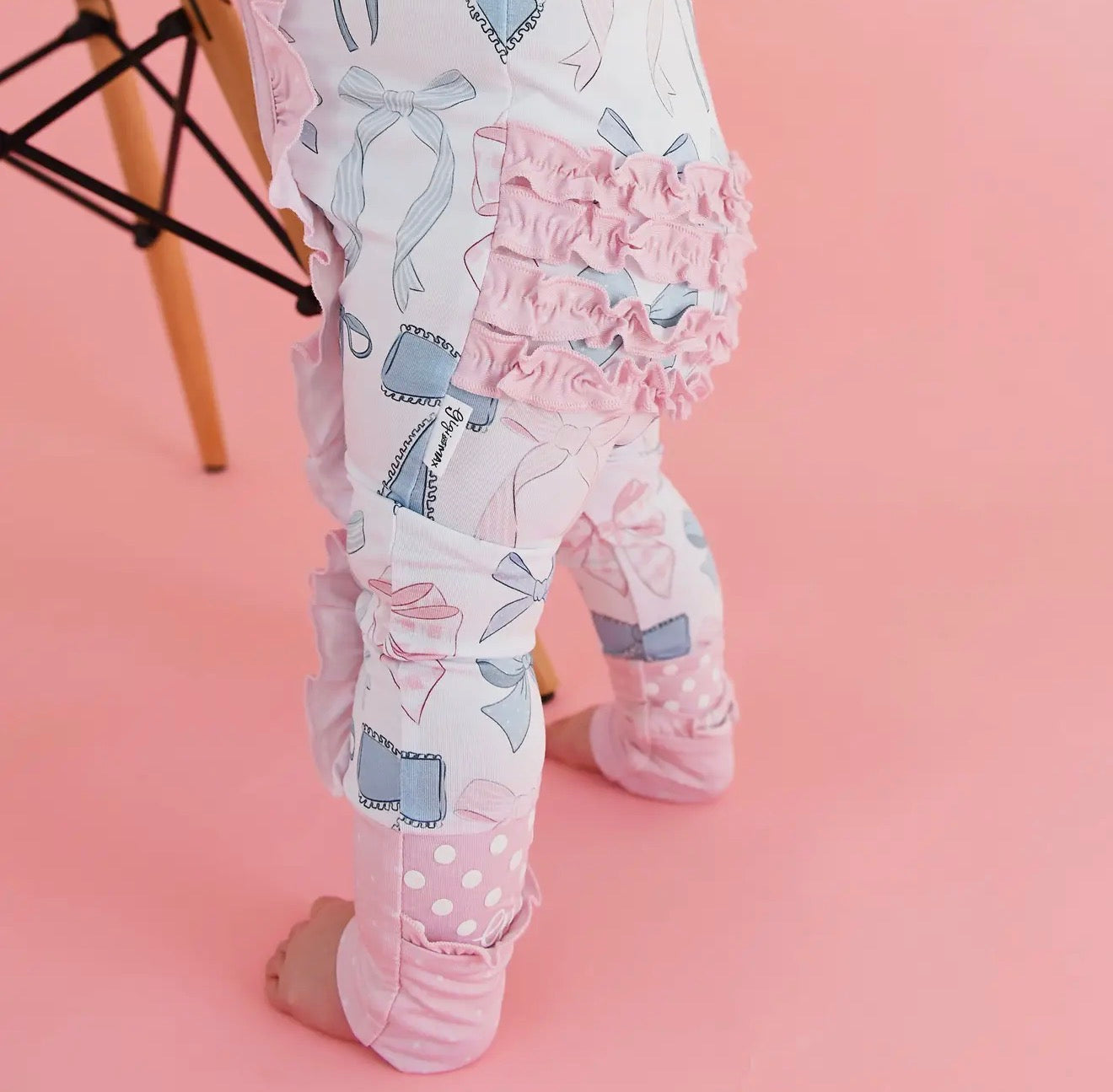 Samantha Bows Ruffle Zip Bamboo Sleep Little Outfit
