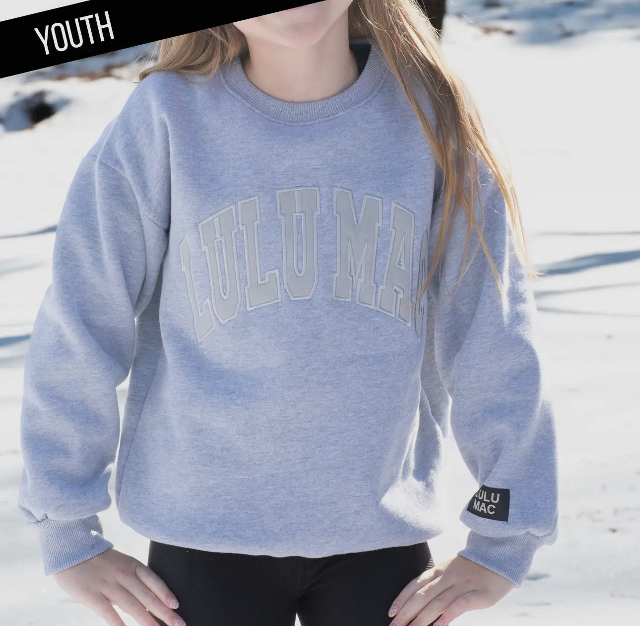 LULU MAC Youth Sweatshirt- Heather Grey