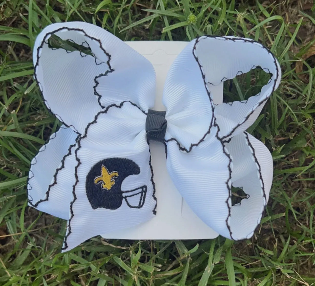Saints Football Helmet Bow