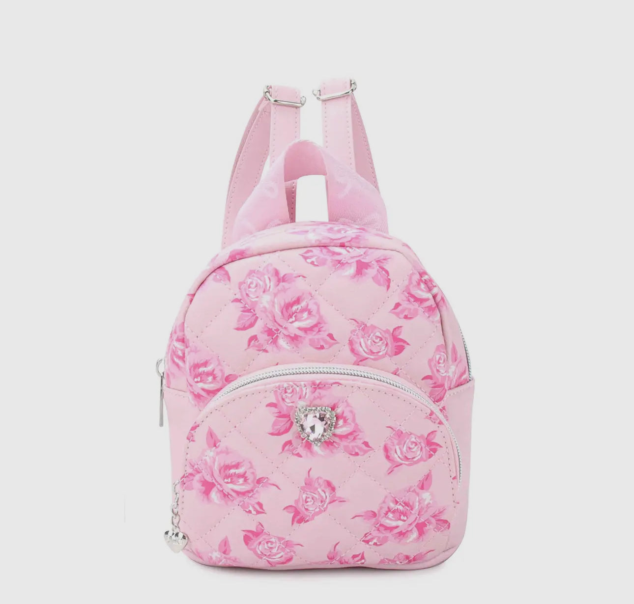 Quilted Rose Printed Micro Mini Backpack