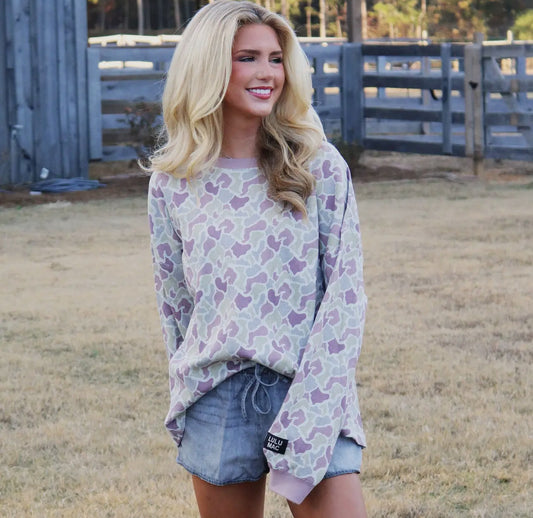 LULU MAC Waffle Longsleeve Top-Camo