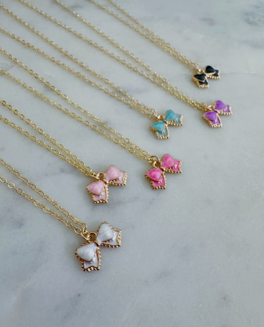 Dainty Bow Necklace, Easter Gift Idea, Kid Jewelry, Ribbon