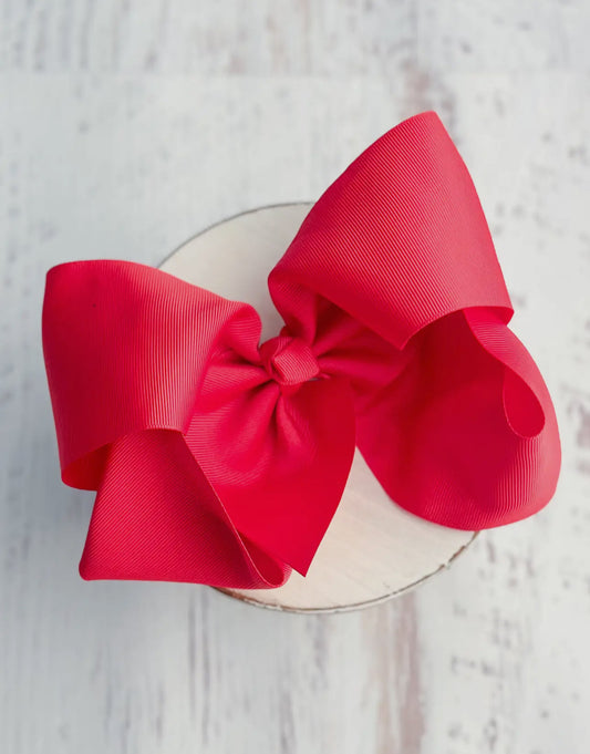 Texas Size Grosgrain Hair Bow - Alligator Clip- Red
- 6.5"