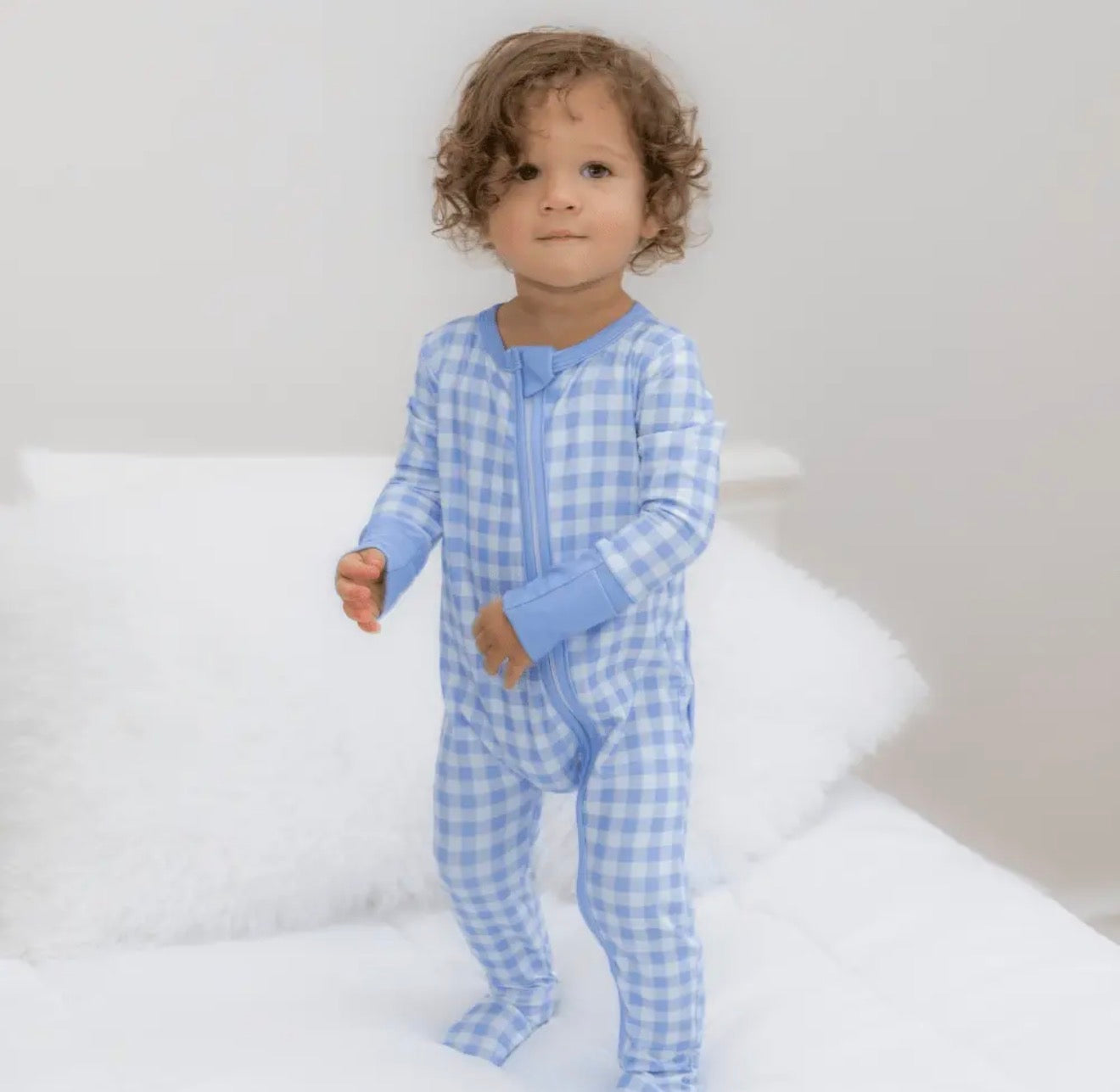 Toddler Boys Zippy - Blue Gingham