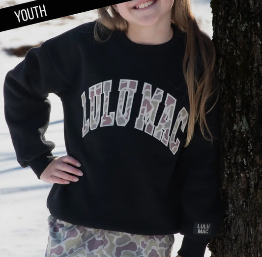 LULU MAC Youth Sweatshirt -Camo Black