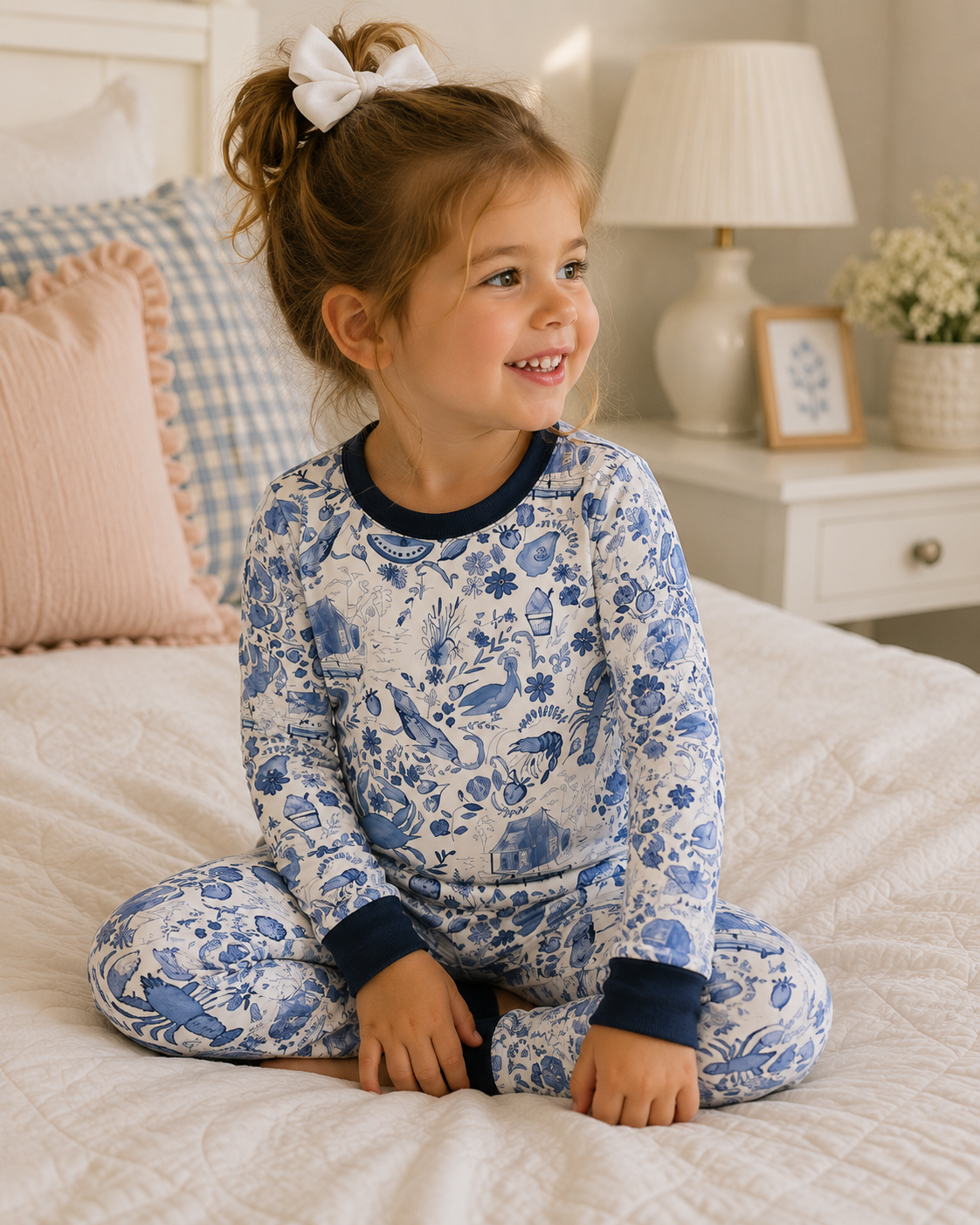 "Southern Blues" 2pc Long Sleeve Premium Pajamas