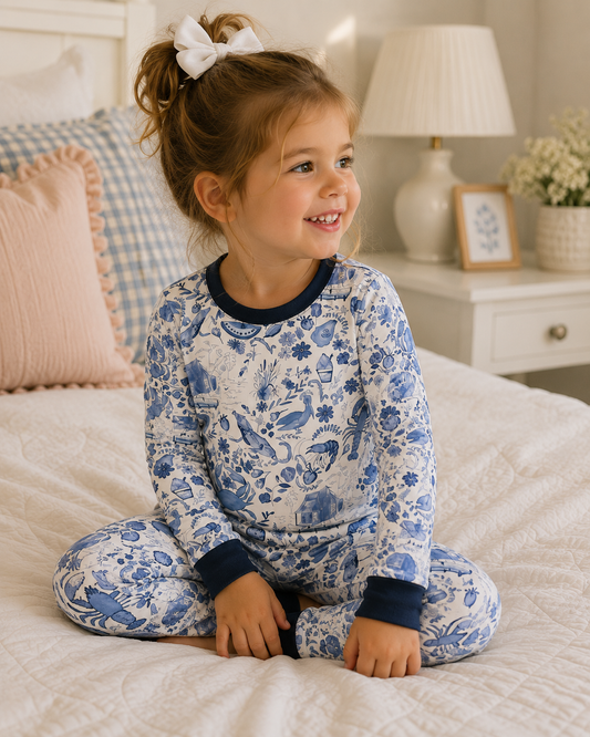 "Southern Blues" 2pc Long Sleeve Premium Pajamas
