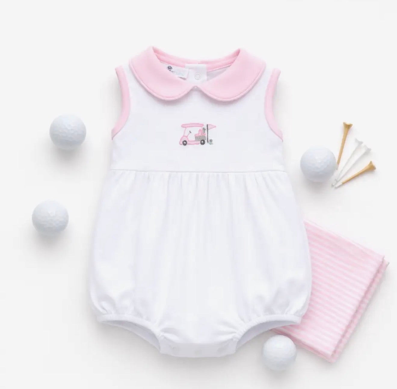 Little Golfer Collared Bubble - Pink