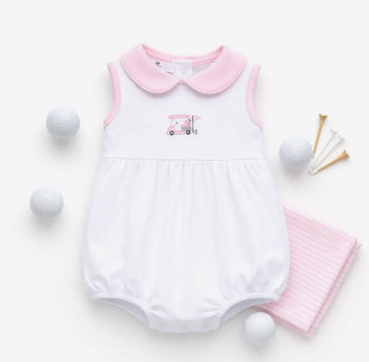 Little Golfer Collared Bubble - Pink