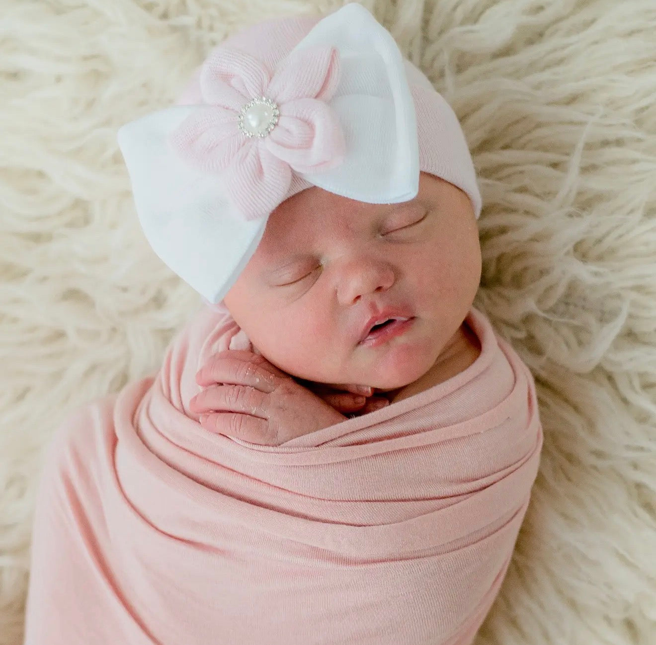 Starfish Bow Newborn Girl Hospital Hat-Newborn Girl Hat