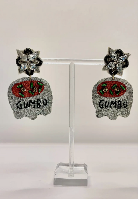 “Gumbo Pot” Earrings- Silver