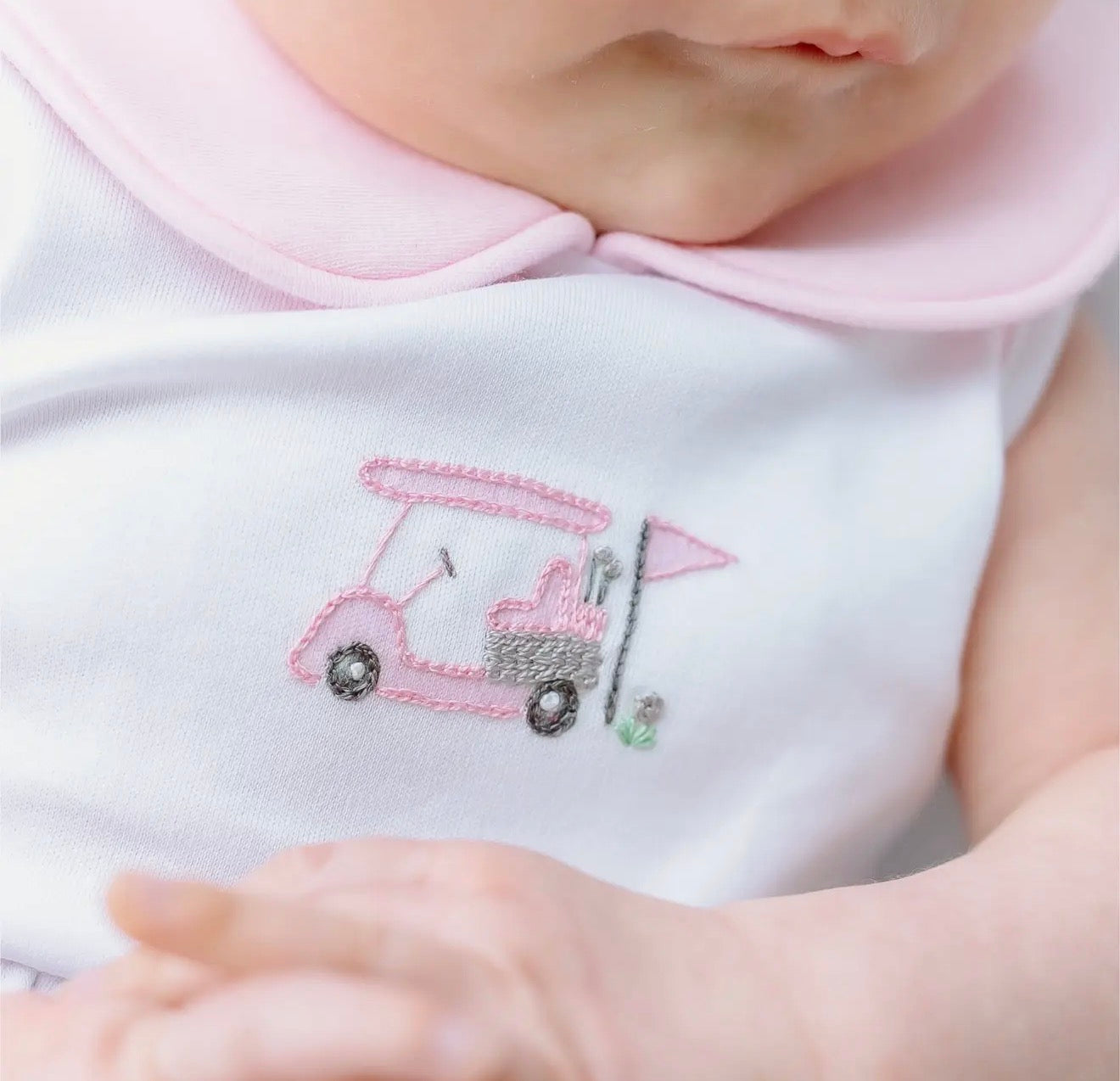 Little Golfer Collared Bubble - Pink