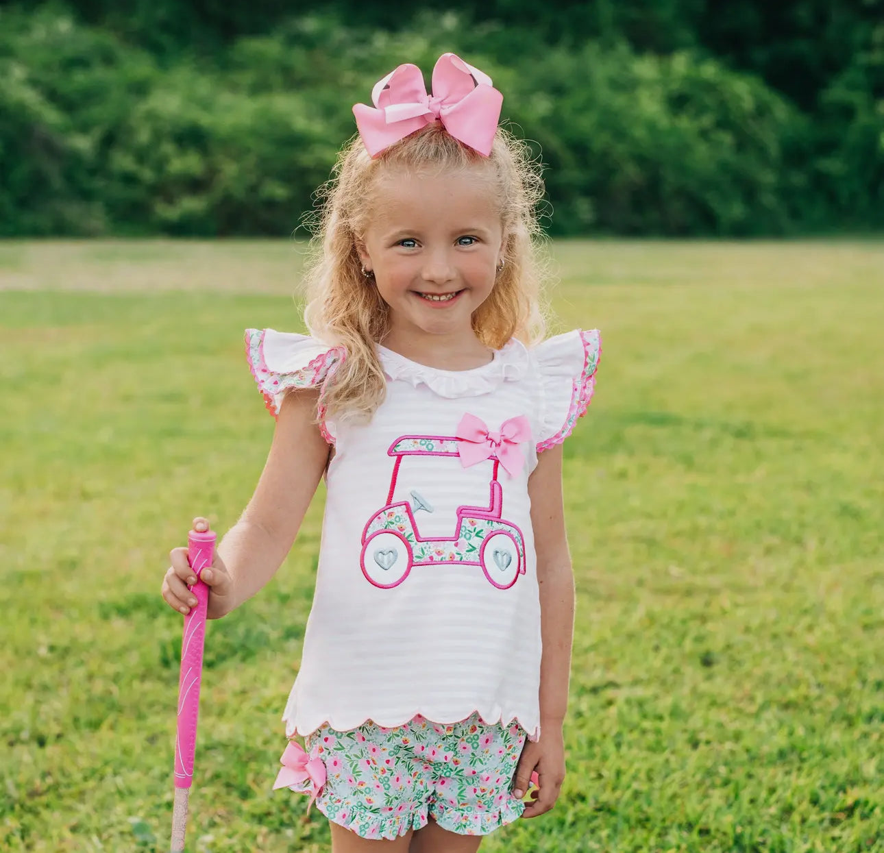 Floral Tee Time Girls Golf Short Set