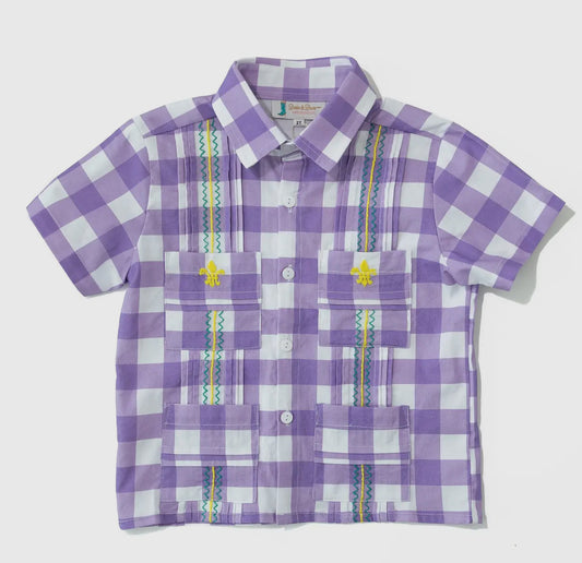 Boys Mardi Gras Guayabera Shirt
