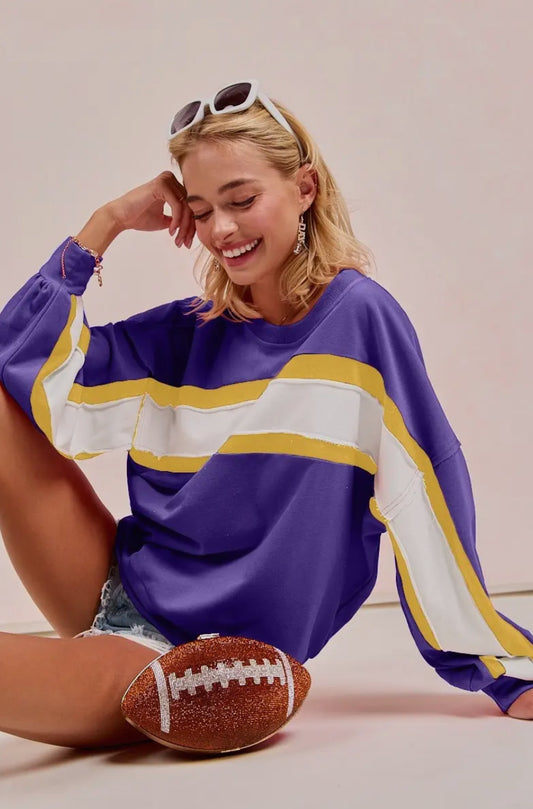 The Victory Lap Pullover Purple/Gold.   *Pre-Order*