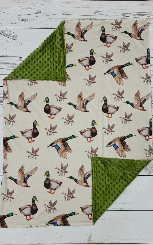 Baby Olive Minky Duck Blanket