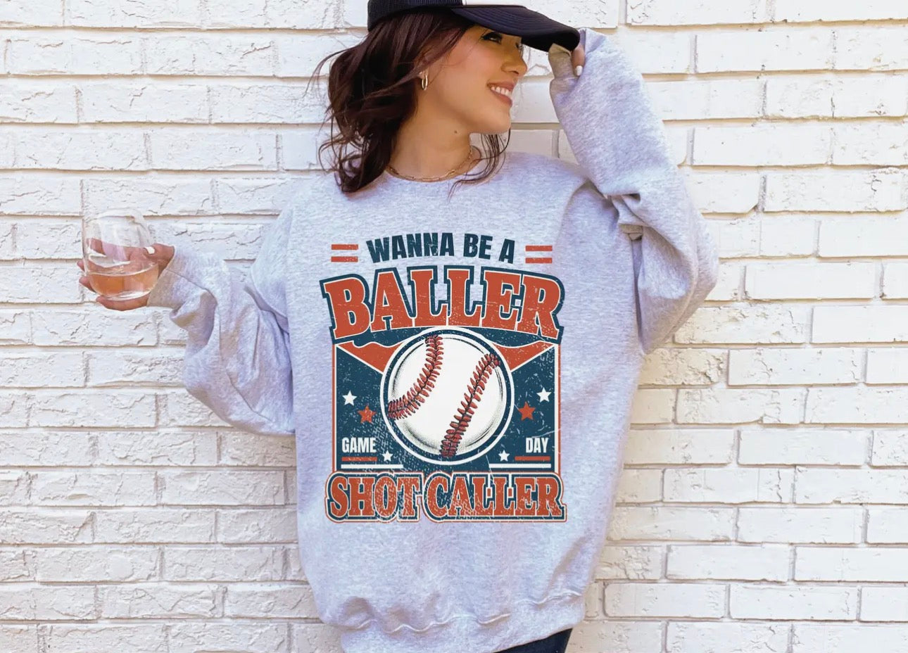 Wanna Be A Baller - Baseball Athletic Grey