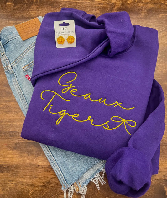 Geaux Tigers Lsu Embroidered Sweatshirt