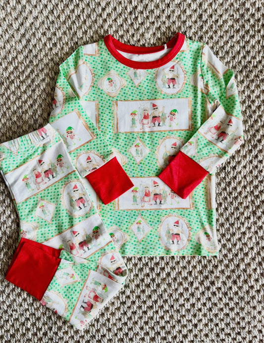 Santa Family Fishing Two Piece Pajama
Pants Set