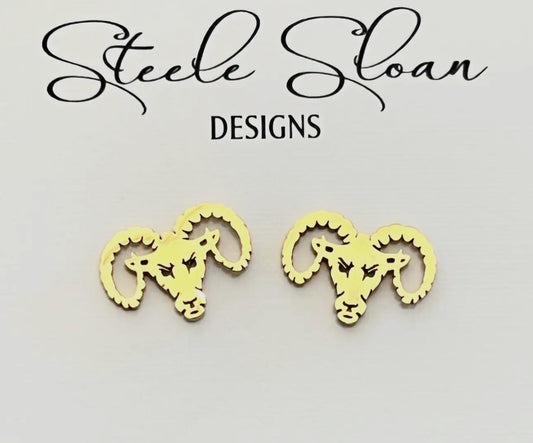 “Ram’s” Gold Stud- Earrings