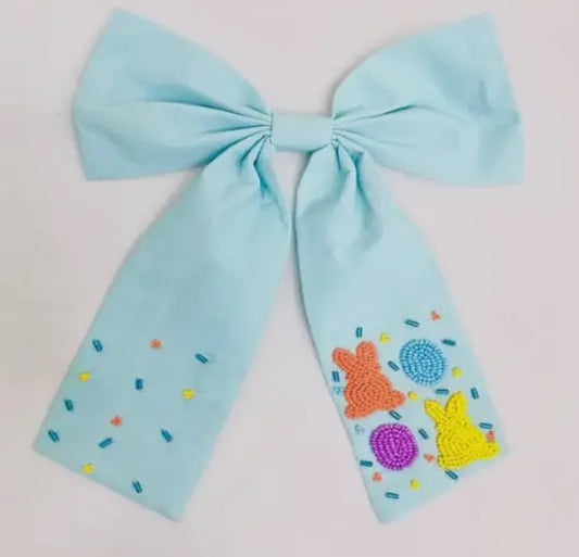 Easter “Peeps” Beaded Alligator Clip- Hair Bow